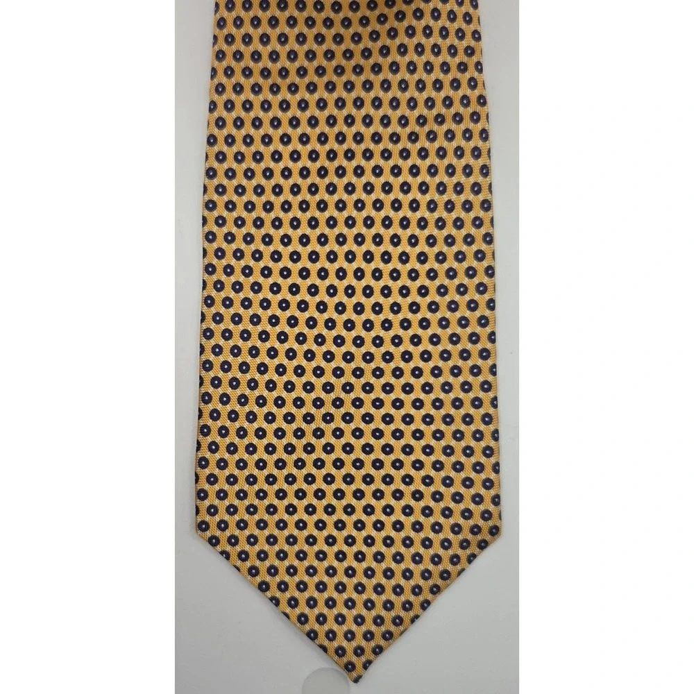 LRL Ralph Lauren Silk Tie Yellow Geometric USA